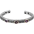 Sterling Silver and 14K Yellow Gold Amethyst and Sapphire Bracelet