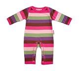 Toby tiger pastel striped organic cotton sleepsuit 0-6 months