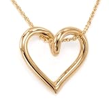18k Gold Curved Heart Pendant