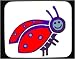 Decorated Mouse Pad with insect, beetle, ladybug, smiling, red