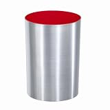 Umbra Metalla, Bin with Brushed Metal Finish- 3 gallon (14 L)- Nickel & Red