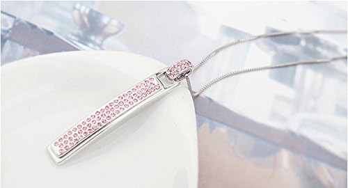 Celine Benetton Pendant Necklace with Swarovski Elements Crystal, Pink, 18 Inches