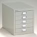 NPSG MD125LG Axcess 5 drawer Desktop Multi-Drawer Organizer with 2 Inch tall drawers LIGHT GRAY