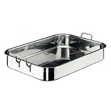 41uu9xhMRiL. SL160  Roasting Pan in Stainless Steel Size: L 23 5/8 x W 13 3/4 x H 3 1/2