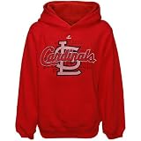 MLB Boys' St. Louis Cardinals Game Day Intensity Hooded Fleece Pullover (Athletic Red, Large)