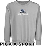 Buffalo Bulls Youth Ash Custom Sport Logo Applique Crew Neck Fleece Sweatshirt (Medium)