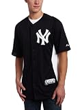 MLB Men's New York Yankees Short Sleeve Authentic Button Front Home Cool Base Batting Practice Jersey (Yankee Navy/White, X-Large)