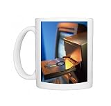 View of computer compact disc in a drive Photo Mugs