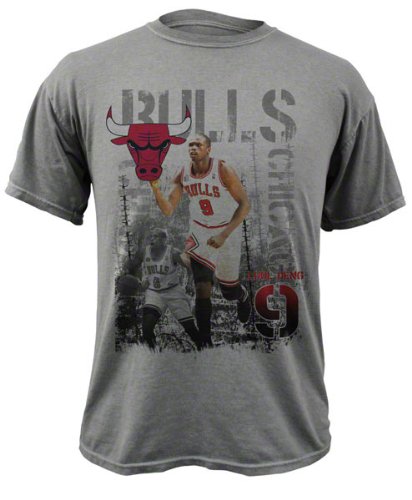 Luol Deng Chicago Bulls Titanium Caged Player Soft Hand Pigment-Dyed Premium T-Shirt