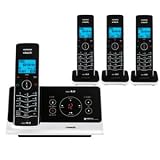 Vtech LS6225-4 DECT 6.0 Expandable Slim Design 4-Handset Cordless Phone System with Caller ID and Answering Machine