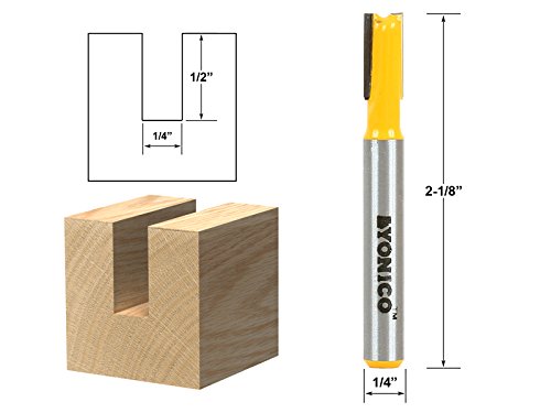 Yonico 14155q Straight/Dado Router Bit with 1/4" Shank, 1/4" x 3/4"