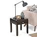 Simpli Home Cosmopolitan SOLID WOOD 18 inch wide Square Contemporary End Side Table in Coffee Brown with Storage, 1 Drawer, for the Living Room and Bedroom