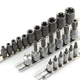 Anytime Tools 27 piece T/E-Torx star MALE and FEMALE Socket Set w/ Tamper Proof Security Hole