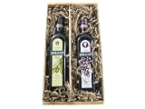 Two Bottle Organic Spanish Olive Oil And Balsamic Vinegar Gift Basket