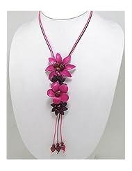 Deep Pink Flower Cotton Necklace
