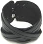 Black Leather Crisscrossed Bracelet Wristband Skater