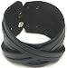 Black Leather Crisscrossed Bracelet Wristband Skater