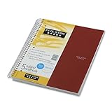 Five Star Wirebound 5-Subject 8-Pocket Notebook, College Ruled, 11X8-1/2, 200 Sheets (MEA06208)