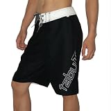 Mens Tabu TAHITIAN Skate & Surf Boardshorts Board Shorts - Black -Size:38