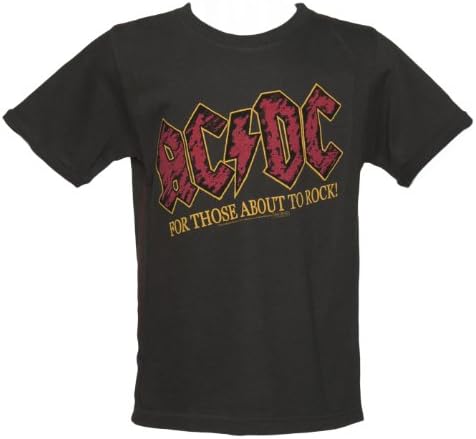 Kids Grey Marble Washed For Those About To Rock AC DC T Shirt from Amplified Kids