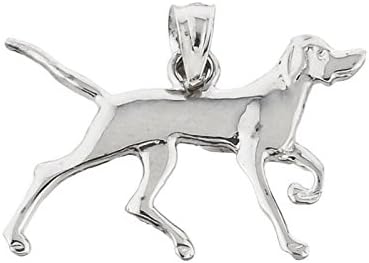 Polished 925 Sterling Silver Pointer Dog Charm Pendant