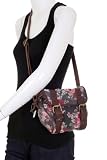 Forever 21 Floral Mini Messenger Bag Cross Body Brown Faux Leather Antique Brass Hardware Body Purse Multi Color