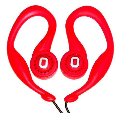 41uuRPwU8rL Ohio State SportClip Earphones with Wind Up Storage Case for MP3, CD, DVD Players, Red
