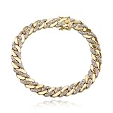 18k Yellow Gold Plated Sterling Silver Diamond Accent Line Bracelet, 8.5