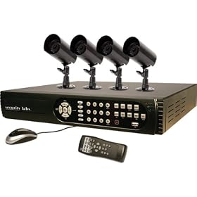 4-Channel 500GB HD DVR with 4 Indoor/Outdoor Cameras-DQ2105