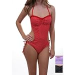 Juniors One Piece Polka Dot Ruffled Monokini
