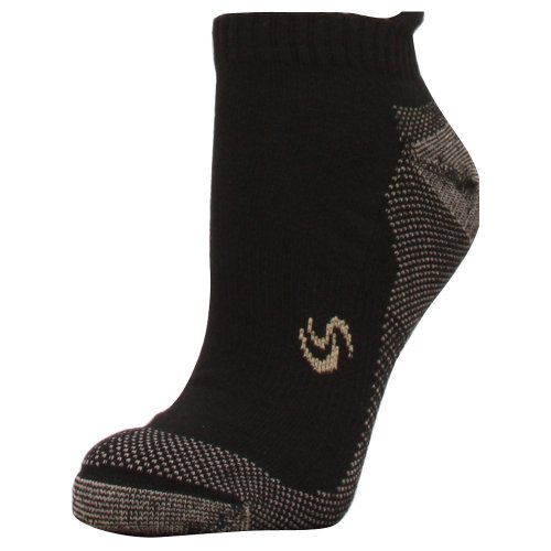 Aetrex Copper Athletic Low Cut Sock, Black, Large