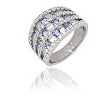 Bague en argent avec Oxydes - Argent fin - 925/1000 - 50