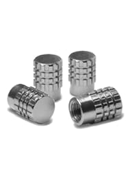 VCAP-RT-046-SL, Aluminum Silver Anodized Round Style OEM Replacement Tire Rim Valve Stem Caps Cover - Set of 4 pcs