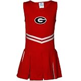 NCAA Georgia Bulldogs Toddler Girls Red 2-Piece Cheerleader Dress (2T)