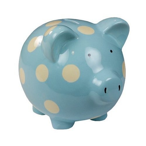 Childrens Toyshop  Toys : Elegant Baby Light Blue Piggy Bank