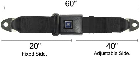 Seat Belts Plus 305GM-60 - Lap Seatbelt, GM Logo Plastic Push Button Release, 60 Inch Length - Non-Retractable - Dark Brown