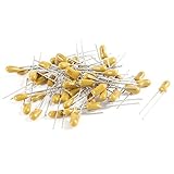 uxcell　タンタルコンデンサビーズ　4.7uF　16V　2ピン　2.5mmピッチ　ラジアル　イエロー　50個