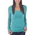 Mossimo Supply Co. Juniors Core Long Sleeve Scoopneck Top - Aqua Parade