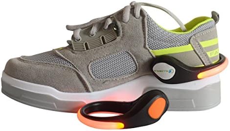 Alldeals Safety Colorful LED Flash Shoe Clip Lights, Good for Running, Cycling, Walking, Jogging, Horse Riding Skating Hiking &amp; All Outdoor Sports BE SEEN &amp; STAY SAFE (One Pair) Orange Color