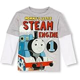 THE CHILDREN'S PLACE(ザ・チルドレンズプレイス) ロングスリーブトーマスフレンズフェイクレイヤーグラフィックトップ H/T グレイ トップス長袖Tシャツ 12～18ヶ月【並行輸入】