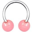 Pink Glow-N-Dark Horseshoe Circular Barbell