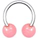Pink Glow-N-Dark Horseshoe Circular Barbell