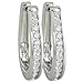 14k White Gold Round Diamond Huggie Hoop Earrings title=
