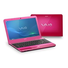 Sony VAIO VPCEA1S1E 14" Screen Laptop, Intel Core i3 330M 2.13GHz, 4GB, 500GB, DVD±RW, WLAN, BT, Windows 7 Home Premium (Pink
