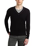 Ben Sherman Men's V-Neck Sweater with Color Insert Long Sleeve Knit