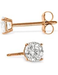 0.40 CT Diamond Stud Earrings 14k Rose Gold (H-I, SI-2)