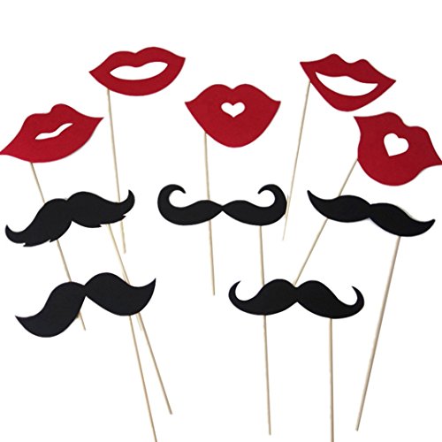 Binmer(TM)10pcs DIY Photo Booth Moustaches Lips Props On A Stick Wedding Party Tools Face Mask Binmer(TM)10pcs DIY Photo Booth Moustaches Lips Props On A Stick Wedding Party Tools Face Mask