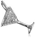 10k White Gold Diamond Martini Pendant (.07 cttw, I-J Color, I1-I2 Clarity)
