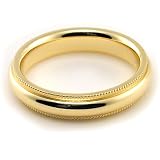 10K Yellow Gold Wedding Bands 4mm Milgrain Comfort fit