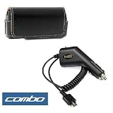 Rapid Car Charger with IC Chip + Premium Horizontal Leather Case with Belt Clip for LG Shine CU720, Venus VX8800, CU515, VX5400, CG180, VX8350, LX160, Flare, AX380 Wave, UX380, CU575 Trax, VX8550, LX570 Muziq, LX150, VX8600, AX8600, VX8500 Chocolate